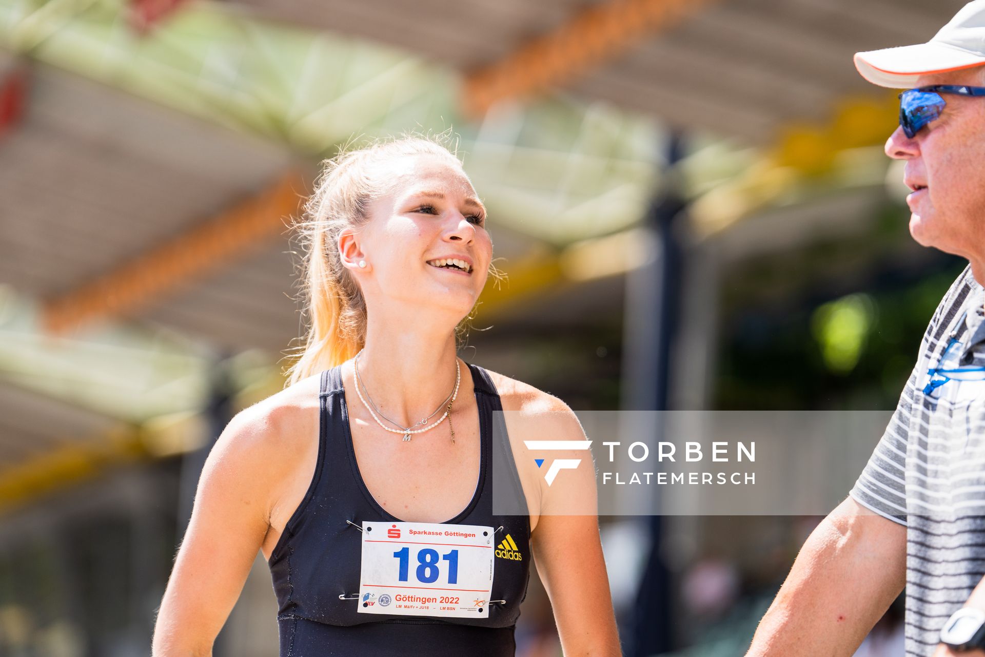 Merle Homeier (LG Goettingen) im Weitsprung am 03.07.2022 waehrend den NLV+BLV Leichtathletik-Landesmeisterschaften im Jahnstadion in Goettingen (Tag 1)